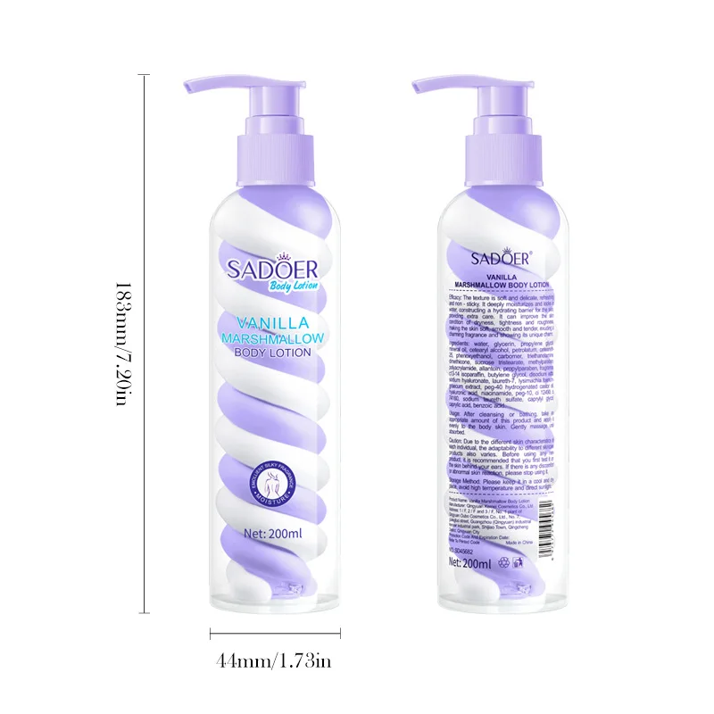 Vanilla Marshmallow Body Lotion Smooths And Refines Skin, Improves Dryness, Tightness, And Roughness, And Moisturizes The Skin.