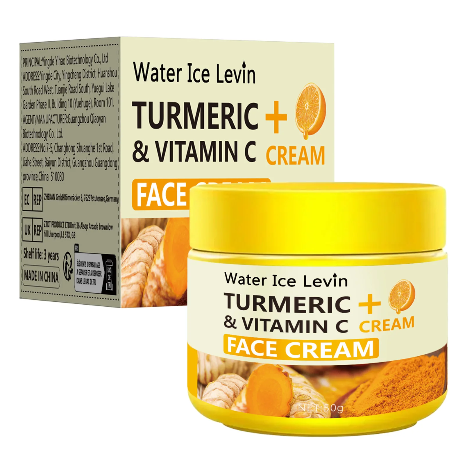 Turmeric & Vitamin C Face Cream, Hydrates, Revitalizes, Boosts Youthful Glow, Protects Skin for Energetic Appearance