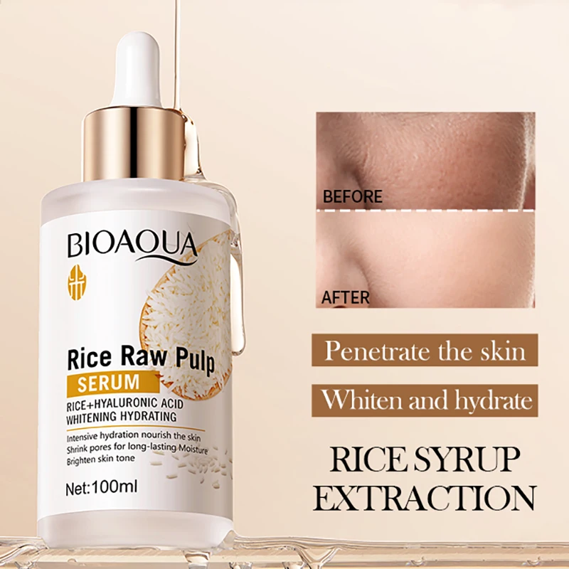 BIOAQUA White Rice Face Serum Moisturizing Anti Wrinkles Anti Wrinkles Anti-Aging Whitening Facial Essence Skin Care for Face