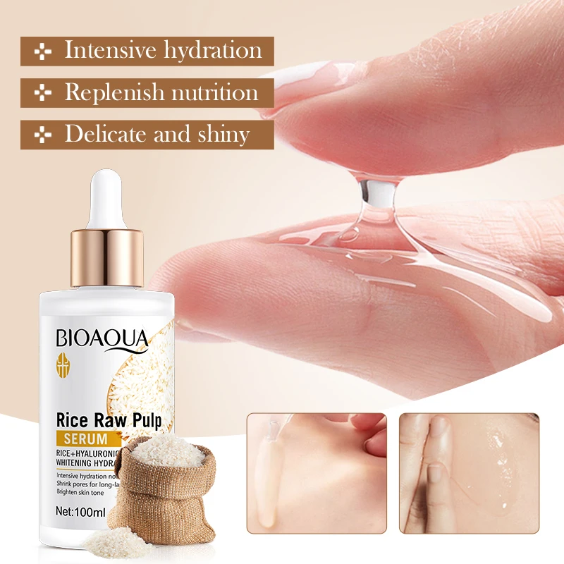 BIOAQUA White Rice Face Serum Moisturizing Anti Wrinkles Anti Wrinkles Anti-Aging Whitening Facial Essence Skin Care for Face