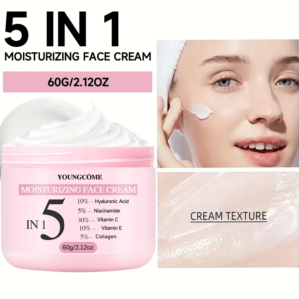 2-piece set Hydrating Skincare Set: Face Moisturizer Cream + Neck Care Stick with Hyaluronic Acid, Niacinamide, Vitamin C & E fo