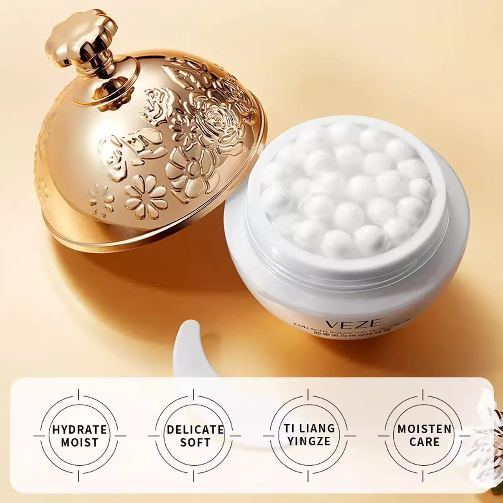 Anti-Wrinkle Face Cream Collagen Pearl Firming Lift Fade Fine Lines Caviar Moisturizing Smooth Brighten Korean Skin Care Product