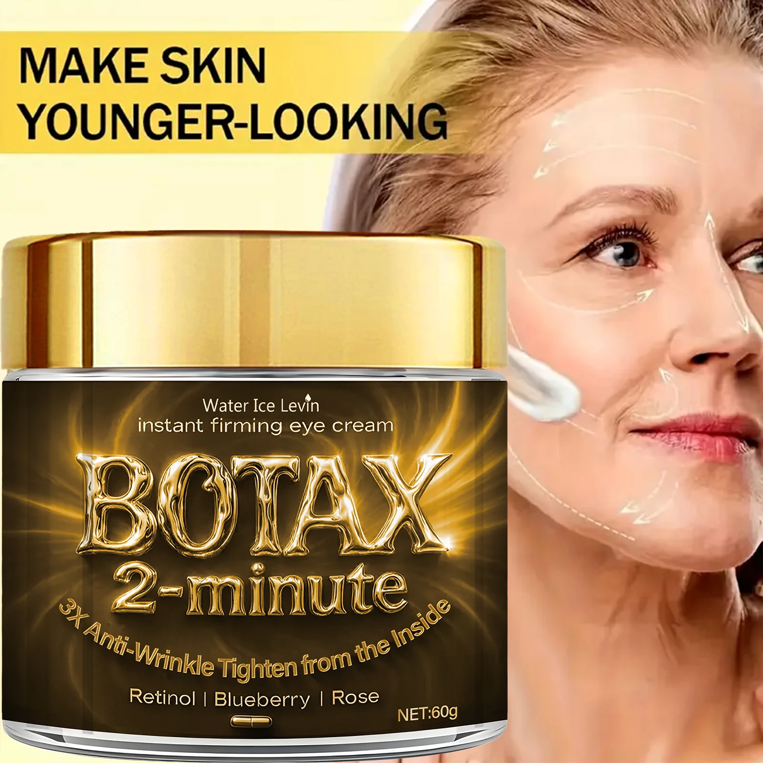 Instant Firming Face Cream with Retinol & Bee Venom - 2-Minute Wrinkle Tightening & Moisturizing for Confident Skin