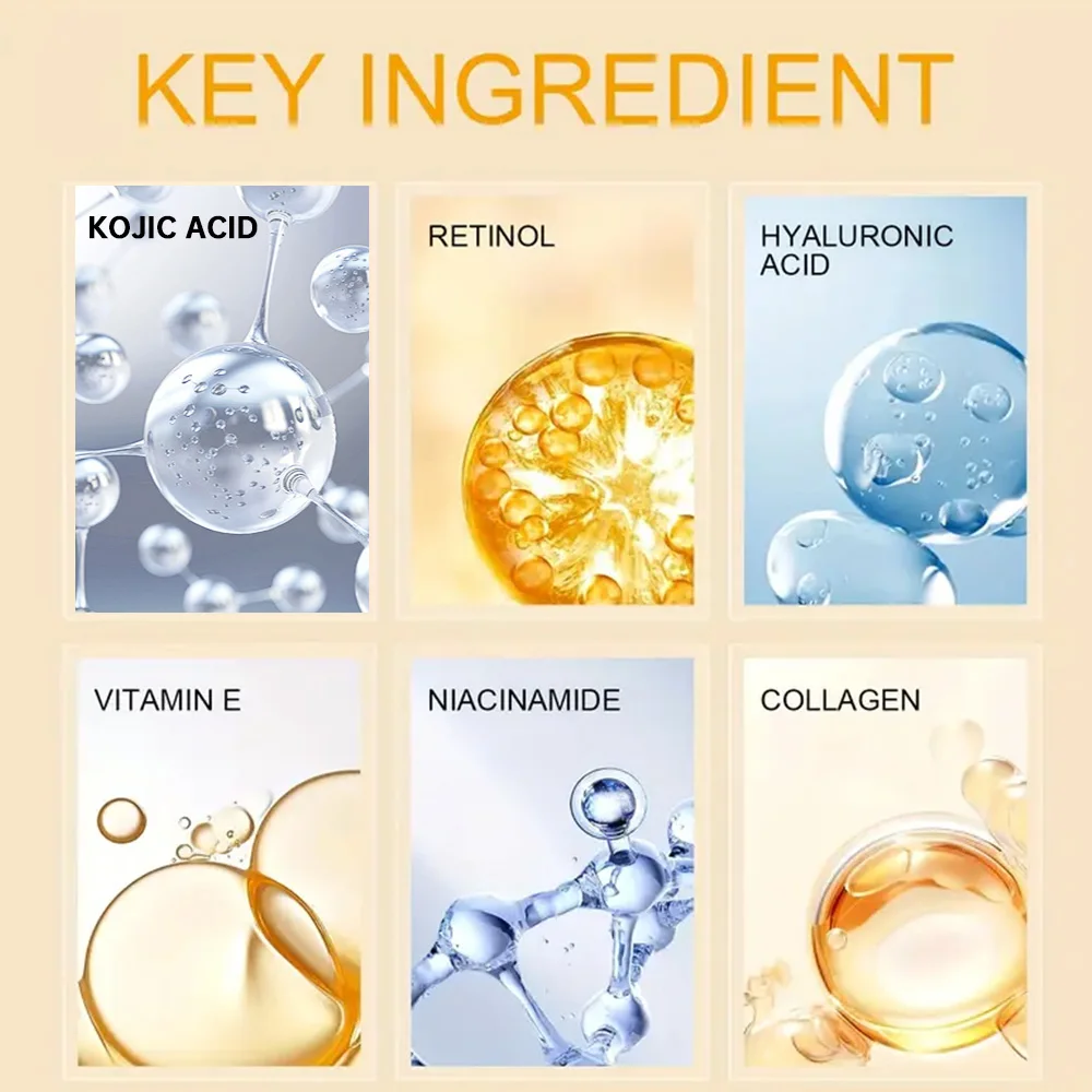 YOUNGCOME Kojic Acid Serum &Cream Bundle - Brightening Set for Dark Spots, Acne Scars, Anti-Aging Evens Skin Tone 2-in-1 Skincar