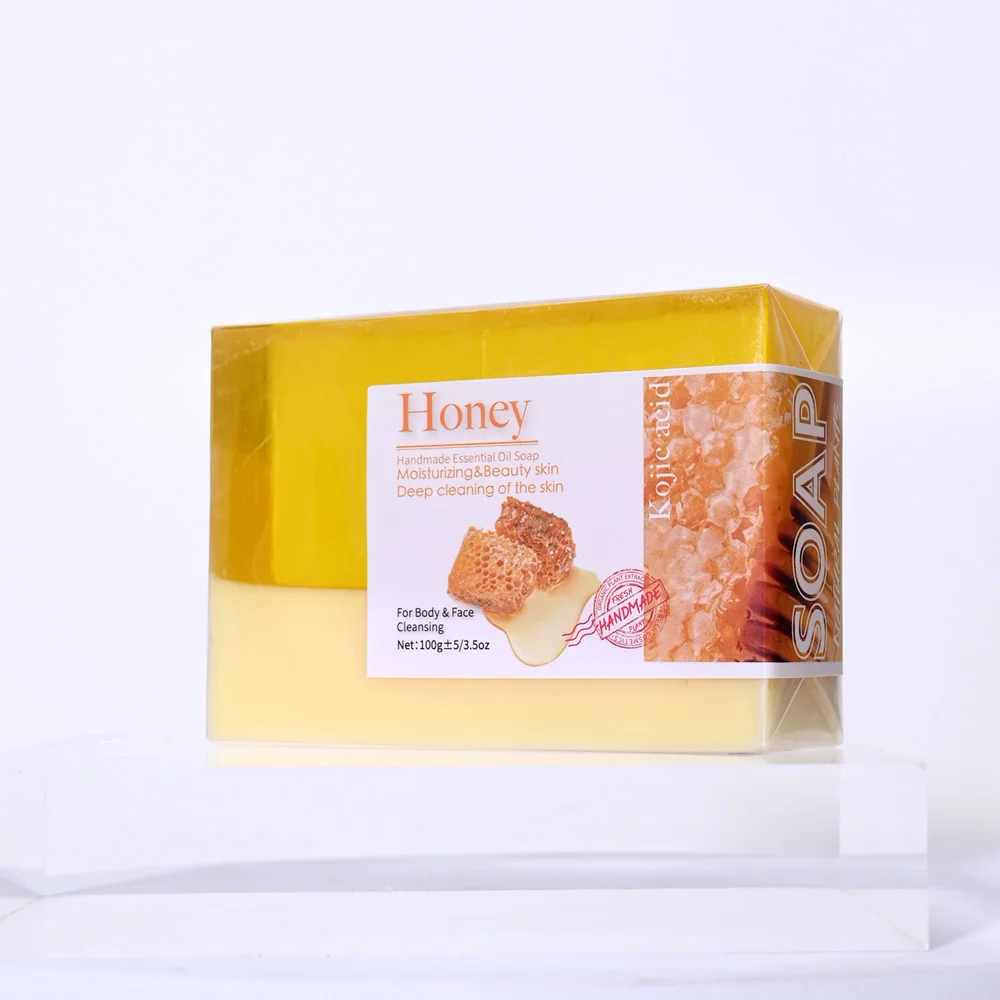 100g Honey Collagen Soap with Vitamin Niacinamide Facial Cleansing Soap Moisturizing Honey Face Wash Bar for Skin Care