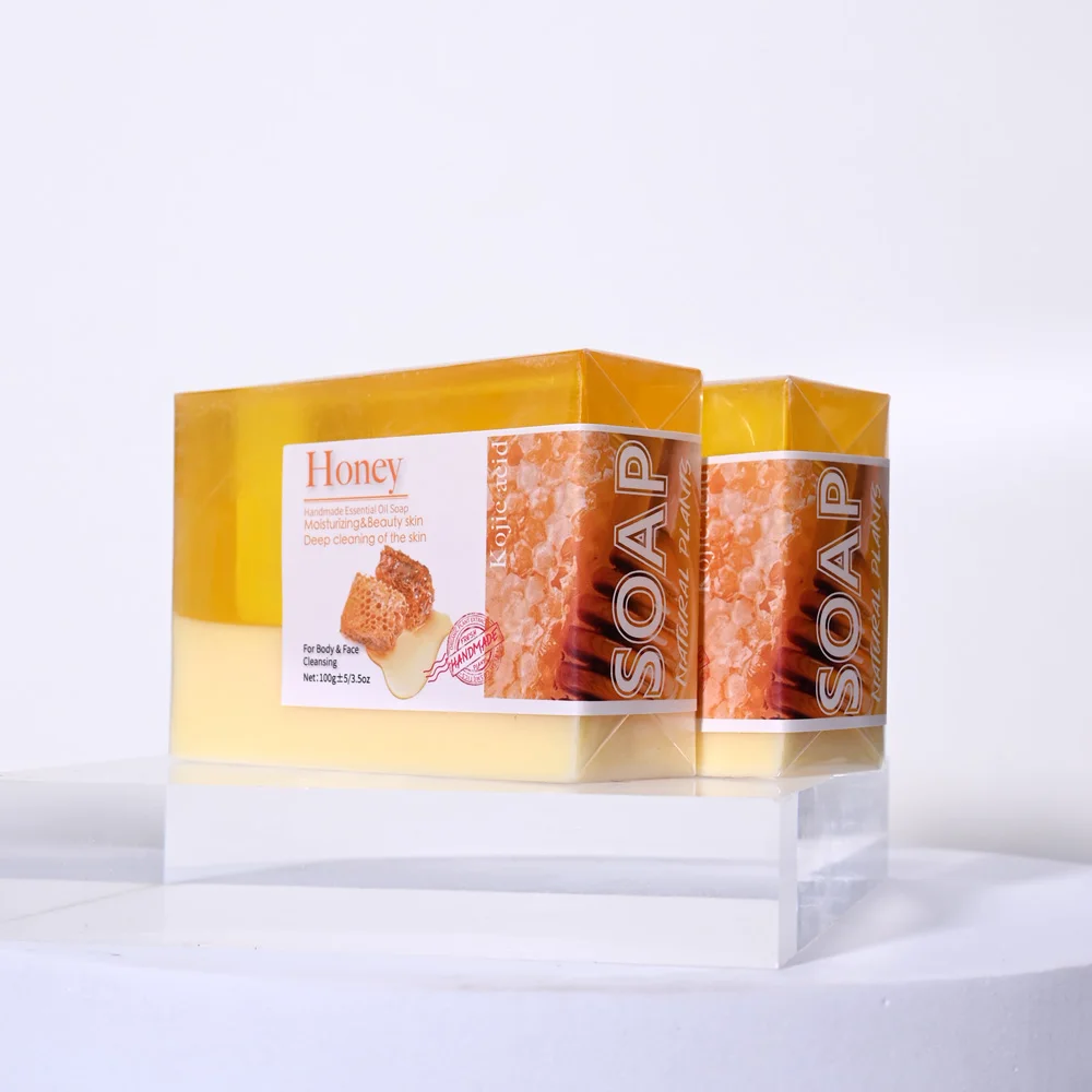 100g Honey Collagen Soap with Vitamin Niacinamide Facial Cleansing Soap Moisturizing Honey Face Wash Bar for Skin Care