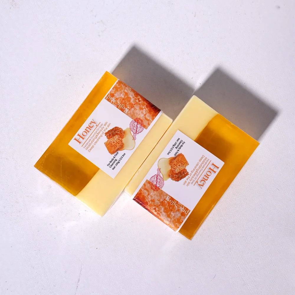 100g Honey Collagen Soap with Vitamin Niacinamide Facial Cleansing Soap Moisturizing Honey Face Wash Bar for Skin Care