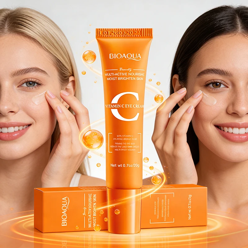 BIOAQUA Vitamin C Eye Cream Anti Dark Circles Remove Eye Bags Moisturizing Whitening Anti-aging Eyes Skin Care
