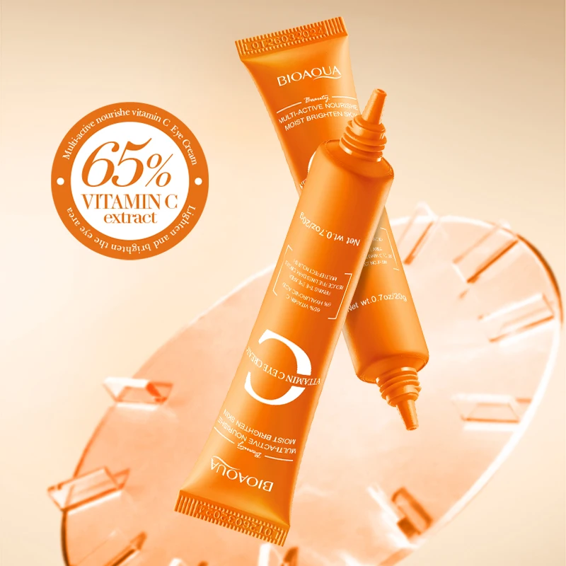 BIOAQUA Vitamin C Eye Cream Anti Dark Circles Remove Eye Bags Moisturizing Whitening Anti-aging Eyes Skin Care
