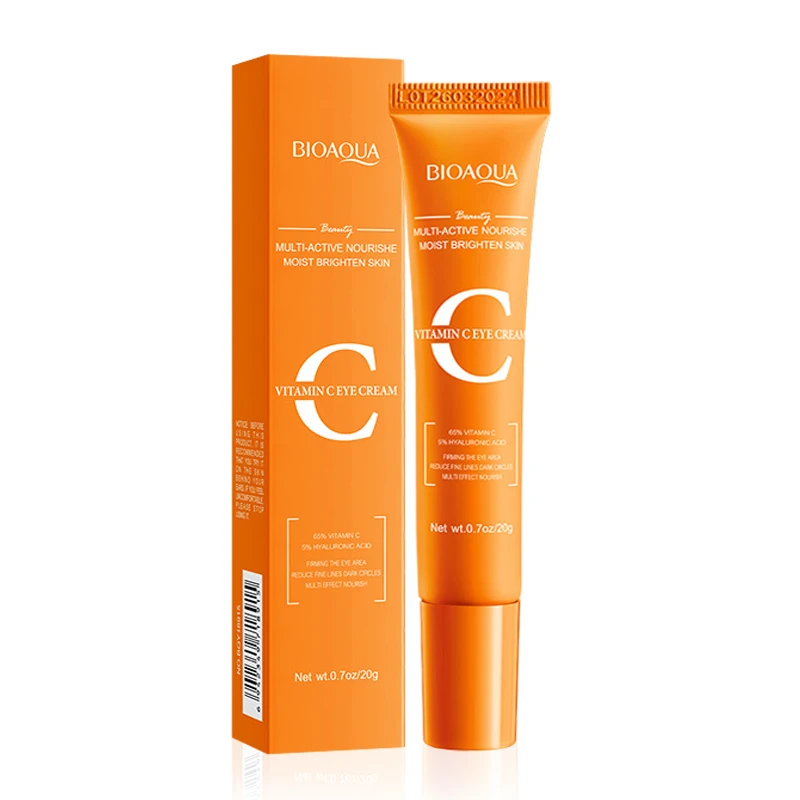 BIOAQUA Vitamin C Eye Cream Anti Dark Circles Remove Eye Bags Moisturizing Whitening Anti-aging Eyes Skin Care