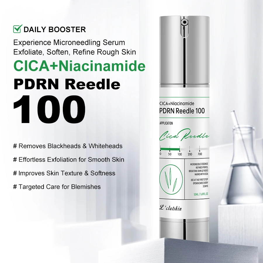 CICA Reedle Shot 100 Microneedle Serum 30ml Reduces Fine Lines Exfoliates Improves Skin Texture Beauty Serum