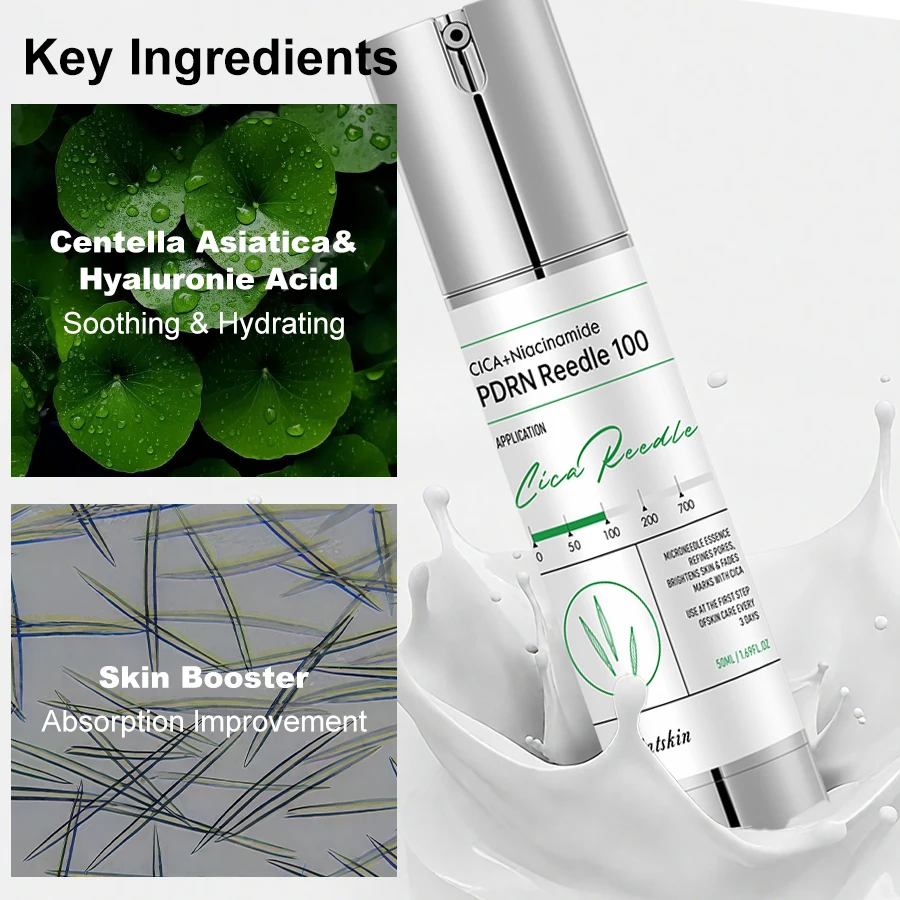 CICA Reedle Shot 100 Microneedle Serum 30ml Reduces Fine Lines Exfoliates Improves Skin Texture Beauty Serum