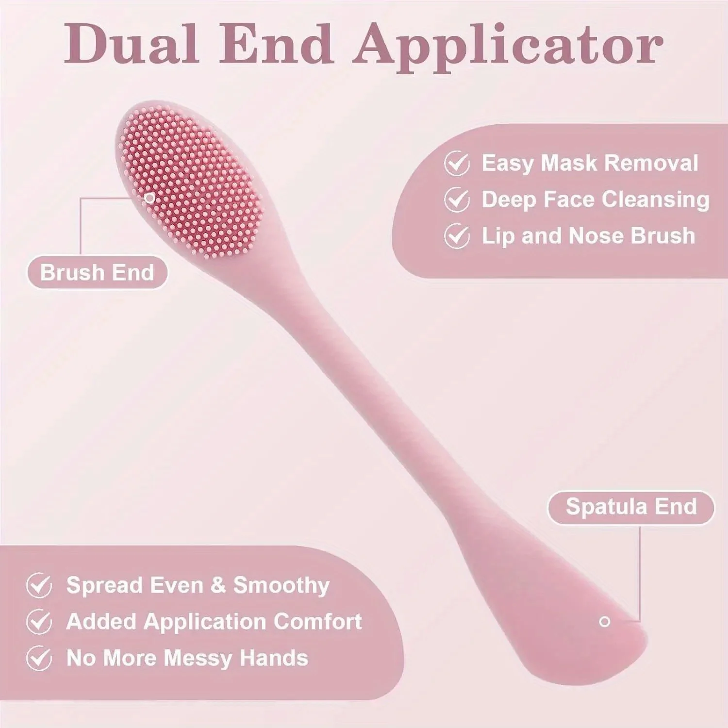 Double Head Facial Mask Brush Silicone Applicator Spoon Spatula Stirring Stick Women Skin Face Cleansing Care Home Makeup Tools