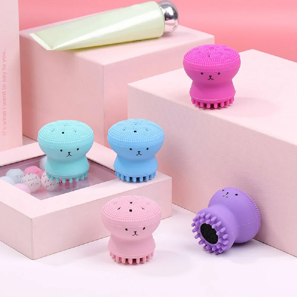 Cute Facial Cleansing Brushs Exfoliator Face Massager Deep Cleaning Face Brushes Cleanser  Silicone Brush for Face
