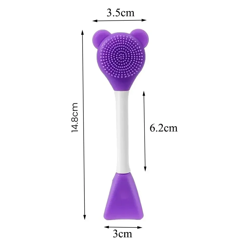 Bear Silicone Double Head Face Mask Brush Facial Exfoliate Blackhead Removal Cleanser Brush Mud Film Facial Brush Skin Care Tool