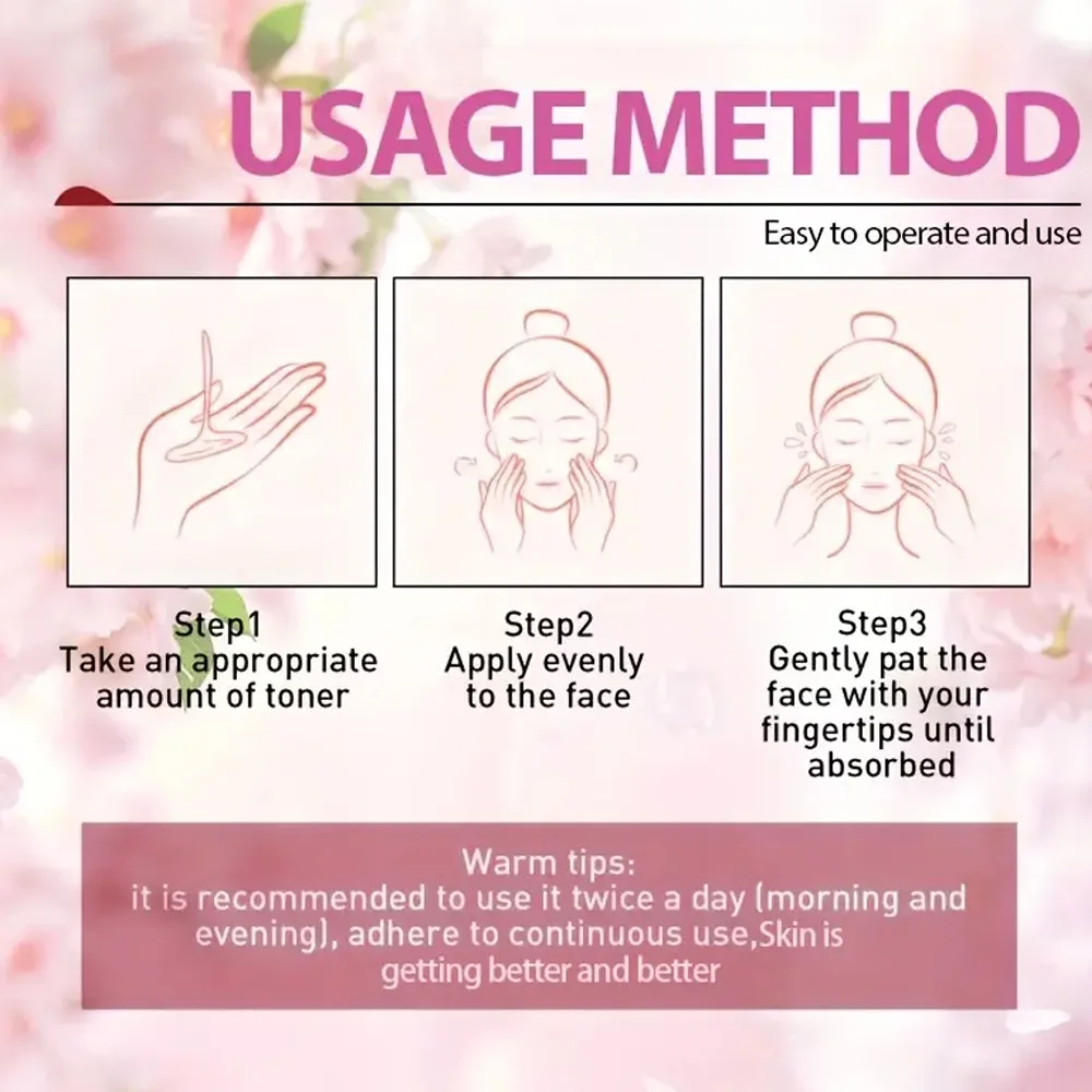 SEYH Sakura Day & Night Moisturizing Essence 40ml/60ml Instant Lifting Facial Essence Lightweight Plant-based Moisturizer & Tigh