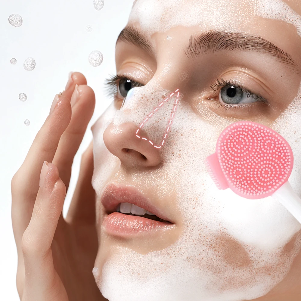 Facial Cleaning Silicone Brush Facial Mask Applicator Skincare Accessories Silicone Body Scrubbers 2in1 Spa Facial Wash Brushes