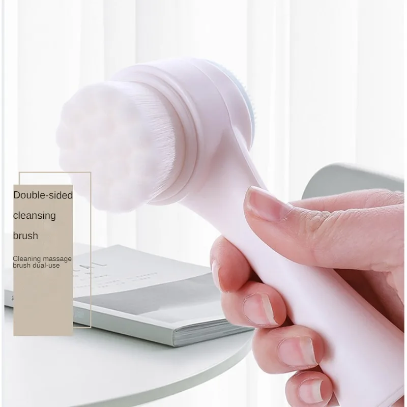 Silica Gel Facial Brush Double Sided Facial Cleanser Blackhead Removing Product Pore Cleaner Exfoliating Facial Brush Face Brush