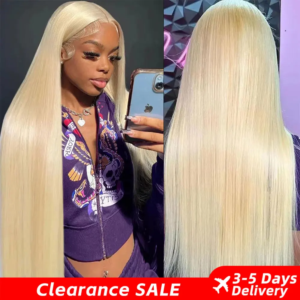 Blonde 613 13x6 Lace Frontal Wigs HD 613 Lace Front Human Hair Wigs For Women 40 Inch Long Straight Human Hair Wigs Can Be Dyed