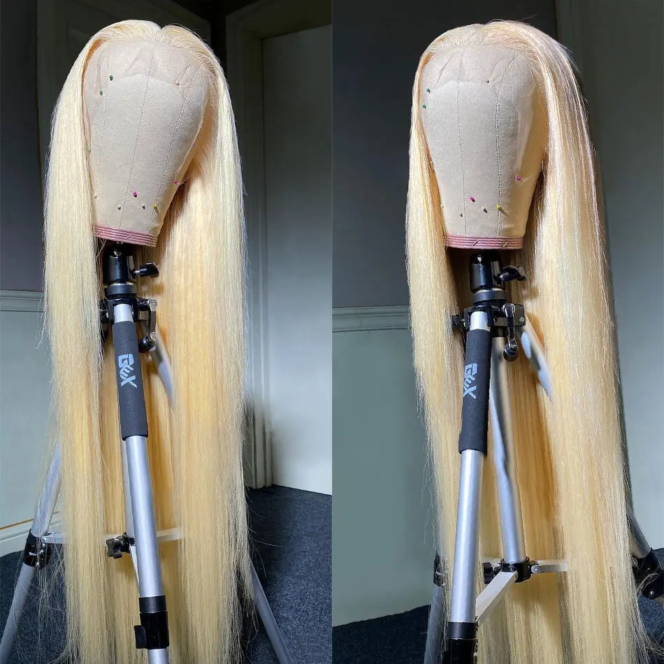 Blonde 613 13x6 Lace Frontal Wigs HD 613 Lace Front Human Hair Wigs For Women 40 Inch Long Straight Human Hair Wigs Can Be Dyed