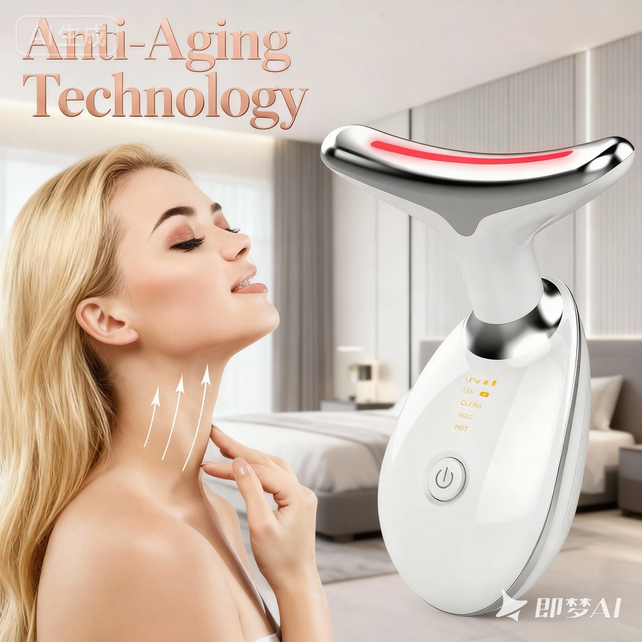 7 Color Facial Massager with Thermals 3 Modes Face Sculpting Vibrating Neck Massager Tool for Beauty Therapy Skin Care