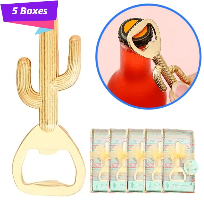 5pcs Package Bottle Opener Funny Gifts Cactus Shape Beer Openers Tools Creative Wedding Favors for Guest Bar Decoration Gadgets