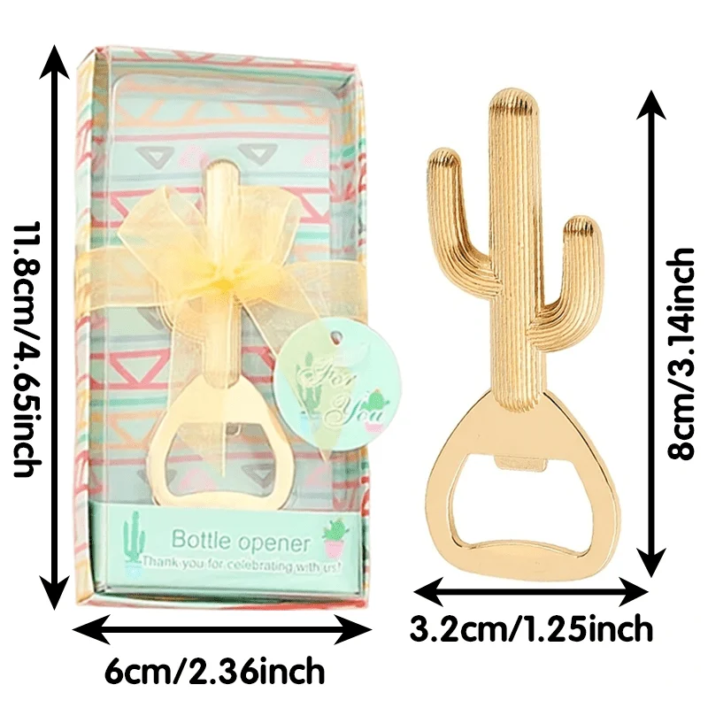5pcs Package Bottle Opener Funny Gifts Cactus Shape Beer Openers Tools Creative Wedding Favors for Guest Bar Decoration Gadgets