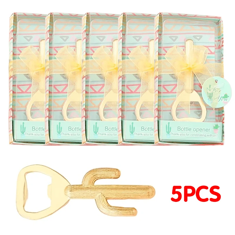 5pcs Package Bottle Opener Funny Gifts Cactus Shape Beer Openers Tools Creative Wedding Favors for Guest Bar Decoration Gadgets