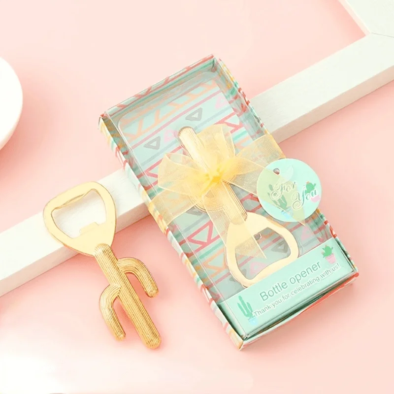 5pcs Package Bottle Opener Funny Gifts Cactus Shape Beer Openers Tools Creative Wedding Favors for Guest Bar Decoration Gadgets