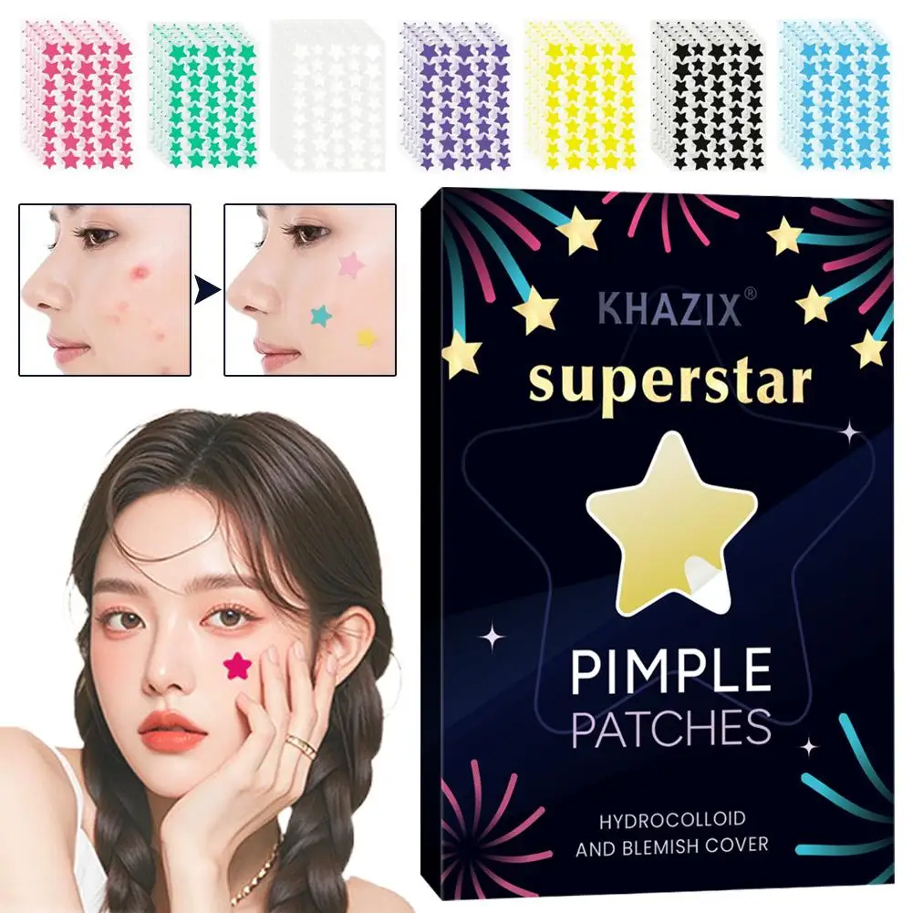 Colorful Star Shape Acne Patches 240/280Pcs Cute Star Design Pimple Patches for Face Effectively Cover Acne Blemishes Skin Care