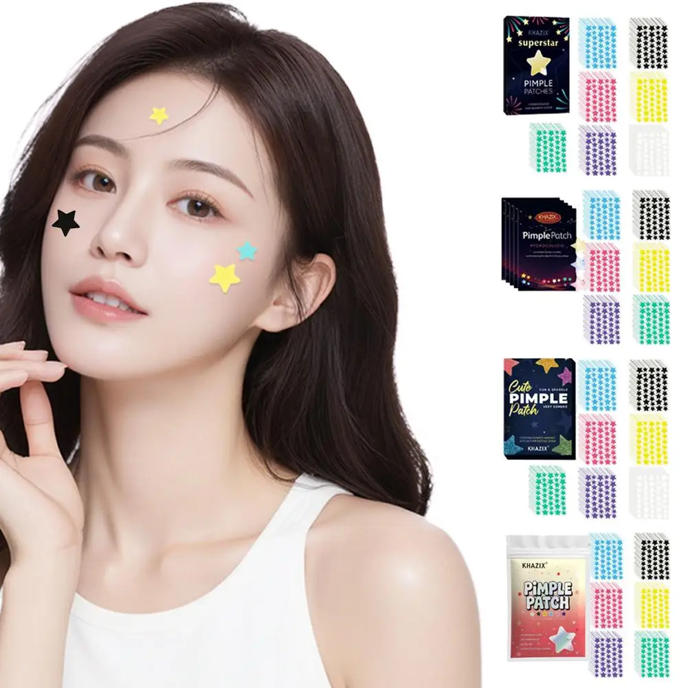 Colorful Star Shape Acne Patches 240/280Pcs Cute Star Design Pimple Patches for Face Effectively Cover Acne Blemishes Skin Care