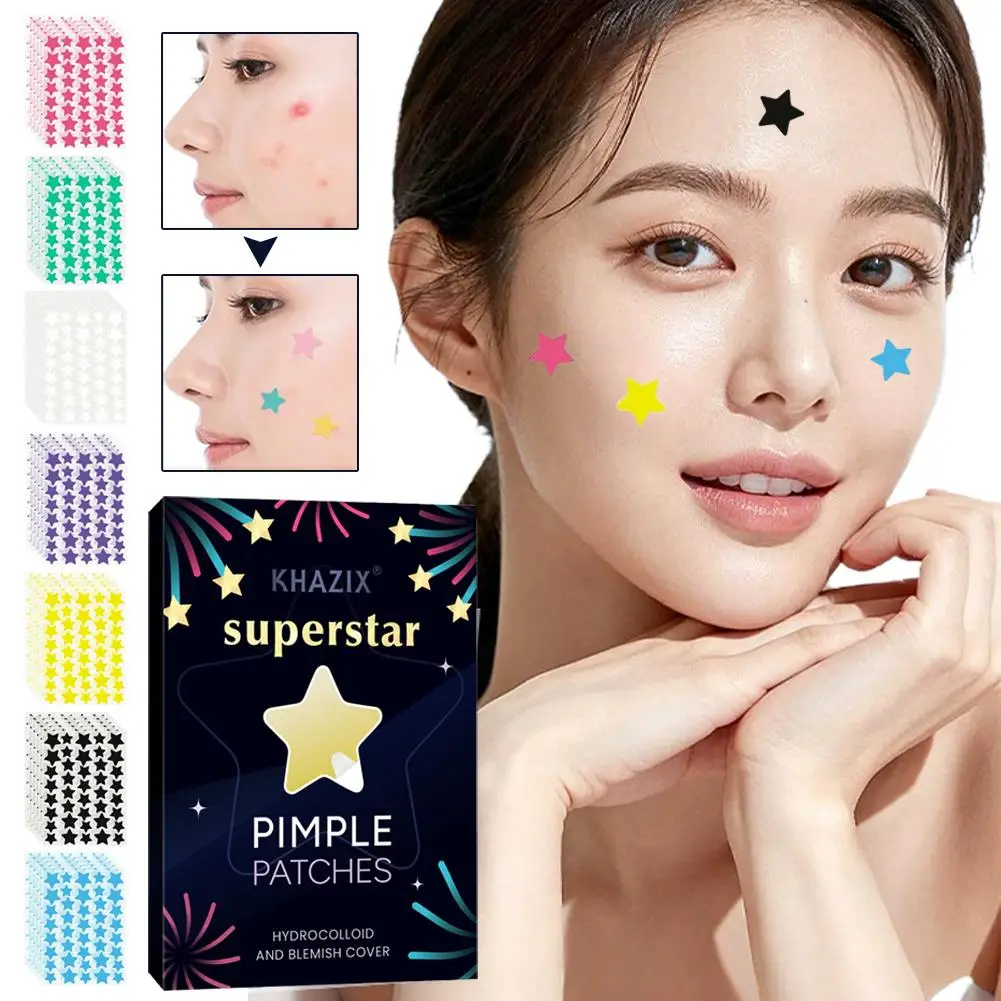 Colorful Star Shape Acne Patches 240/280Pcs Cute Star Design Pimple Patches for Face Effectively Cover Acne Blemishes Skin Care