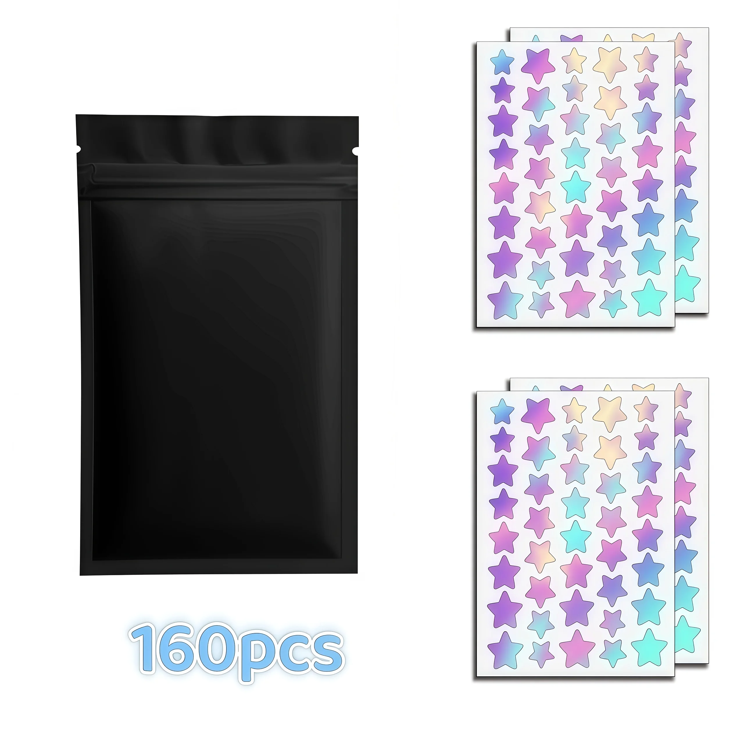 160/240pcs Deep-Cleansing Holographic Star Patch Set — Shiny Unisex Spot Cover Stickers for All Skin Types