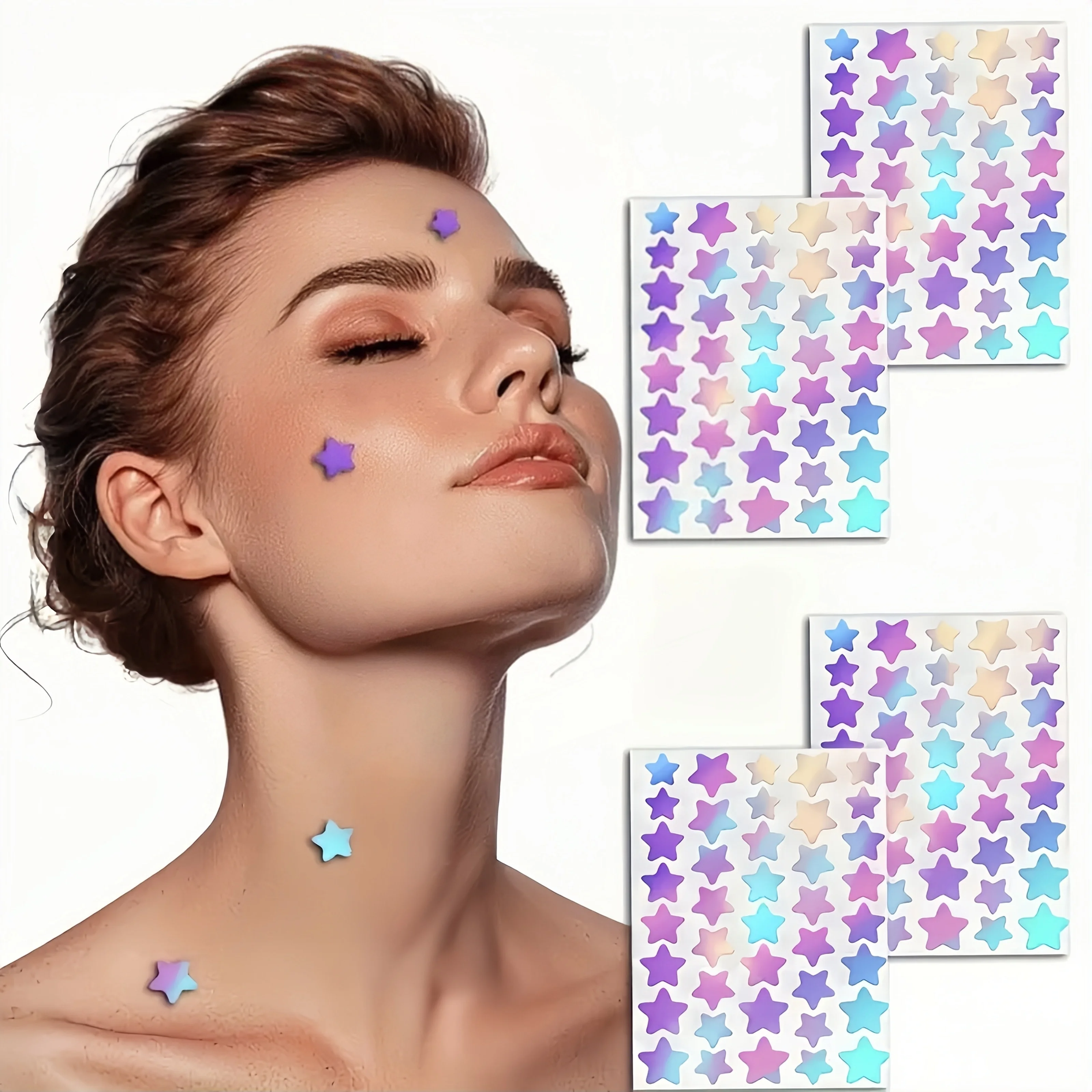 160/240pcs Deep-Cleansing Holographic Star Patch Set — Shiny Unisex Spot Cover Stickers for All Skin Types