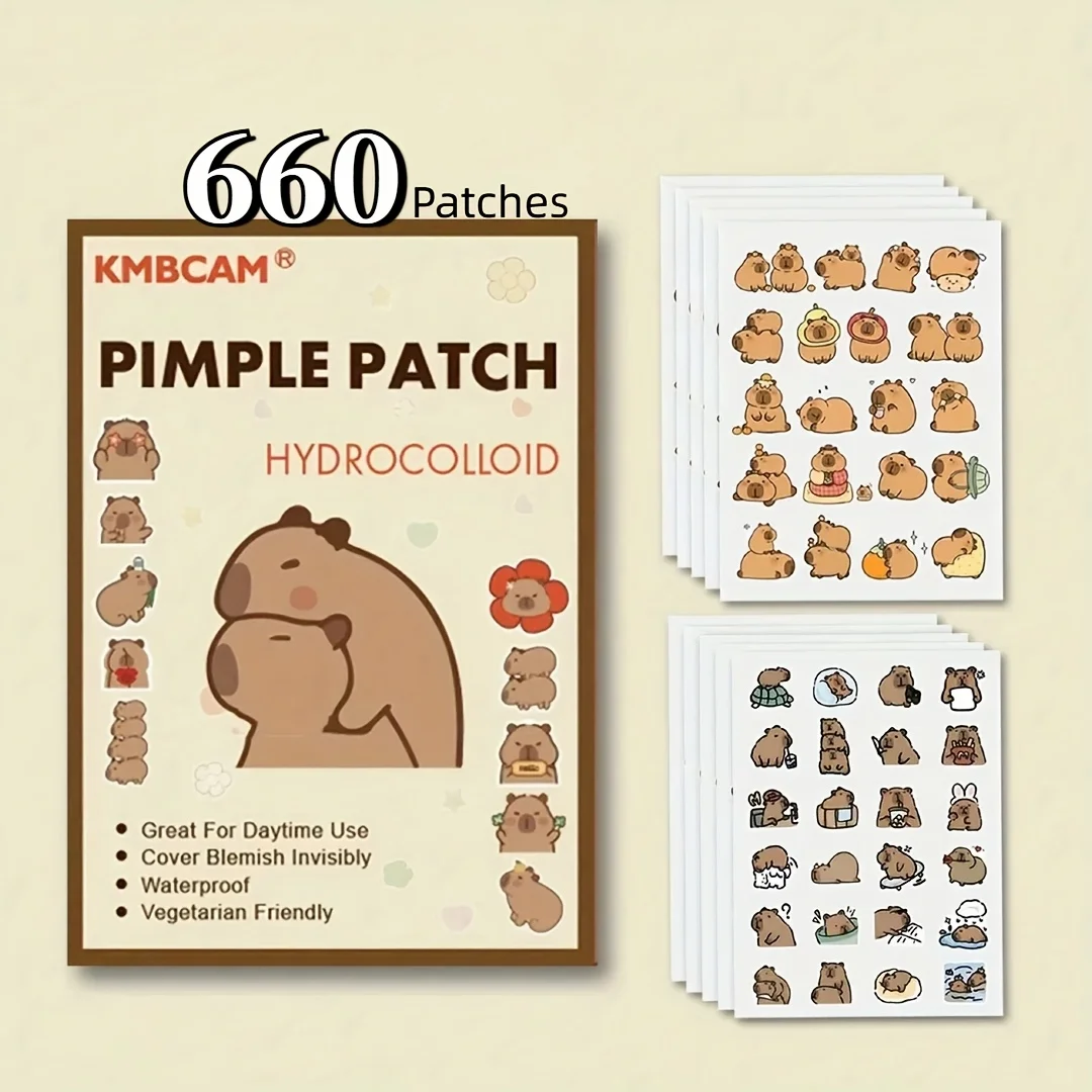 Capybara Shaped Pimple Patches, Facial Cover - Fragrance-Free, Paraben-Unisex Adult, All Skin Types Compatible, Skin Care Patch,