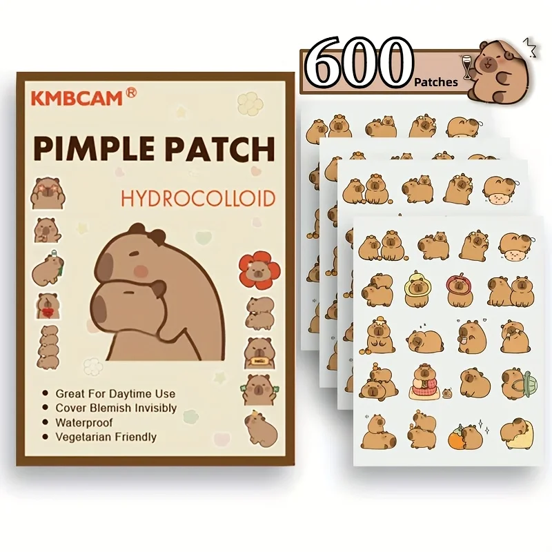 Capybara Shaped Pimple Patches, Facial Cover - Fragrance-Free, Paraben-Unisex Adult, All Skin Types Compatible, Skin Care Patch,
