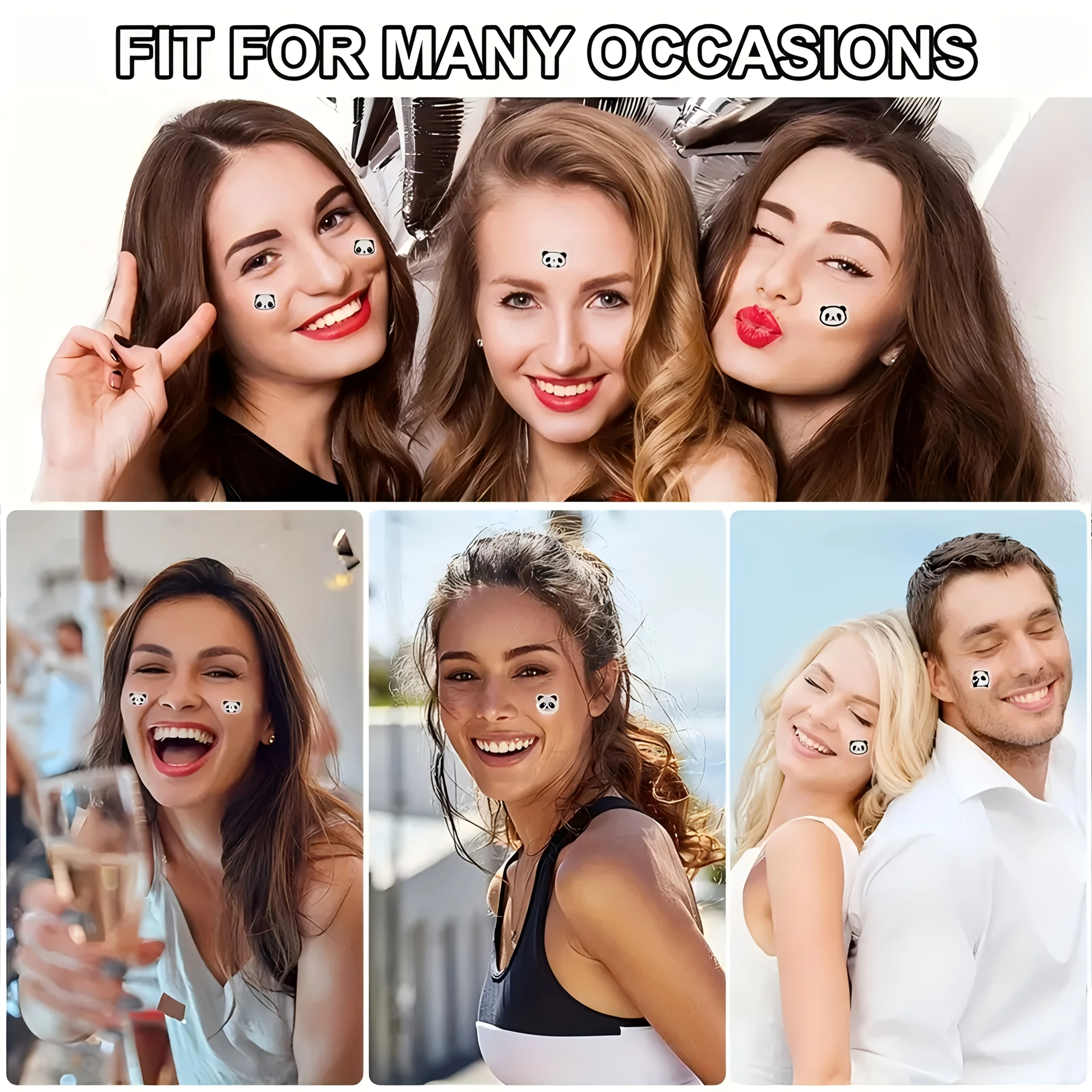 120pcs Hypoallergenic, Waterproof, Alcohol-Free Skin Patches, Adorable Panda Design, Perfect for Covering Pimples and Skin Blemi