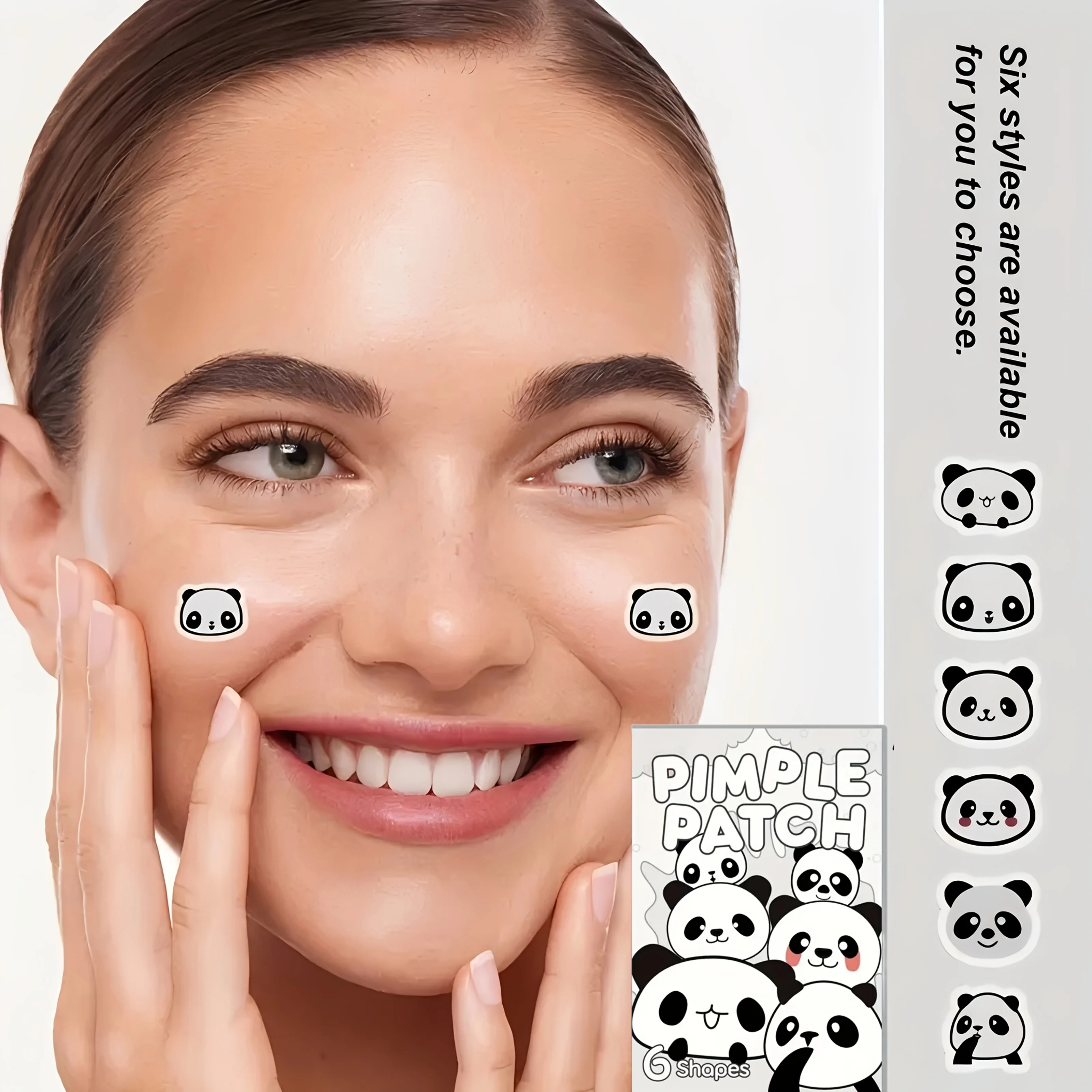 120pcs Hypoallergenic, Waterproof, Alcohol-Free Skin Patches, Adorable Panda Design, Perfect for Covering Pimples and Skin Blemi