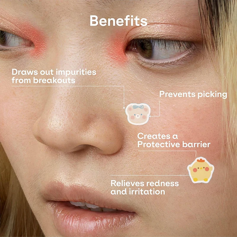 New 100pcs Bear Face Skin Care Acne Pimple Patch Invisible Professional Healing