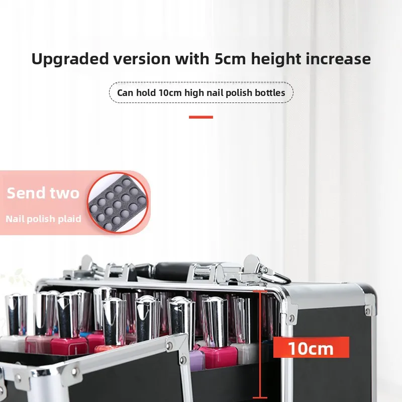 Professional Nail Art Case Rolling Makeup Case Beauty Equipment Storage Cart Wheels for Hairstyling Tools Kit Makeup Box