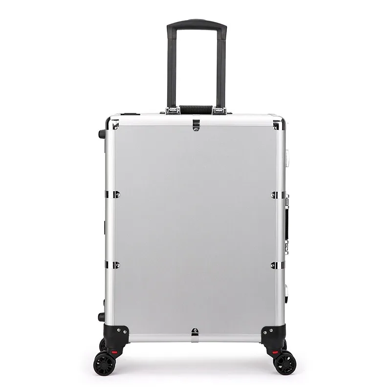 Aluminium Magnesium Alloy Adjustable LED Lighted Makeup Case Large Capacity Trolley Multifunction Mirror Onboard Vanity Box
