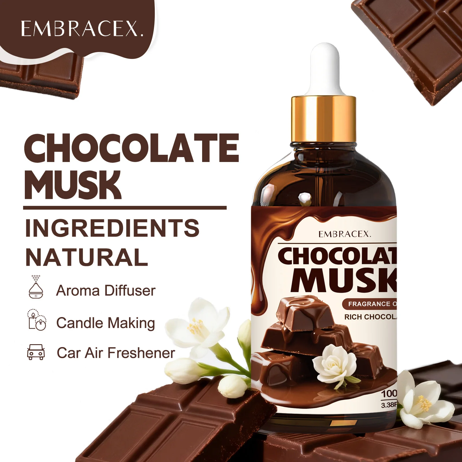100ml Chocolate Musk Essential Oil Massage Premium Grade Essential Oils For Hair Skin Care Gift To Friends Aromatherapy
