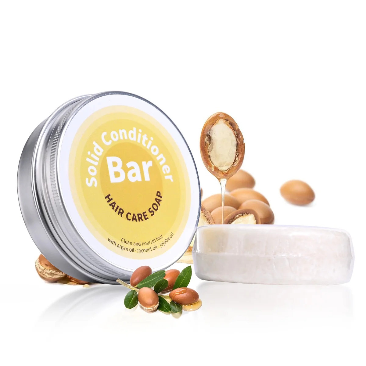 Plant Essential Oil Hair Conditioner Soap Rich in Argan Oil Coconut Oil Jojoba Oil Deep Hair Care Soap Used with Shampoo Soap