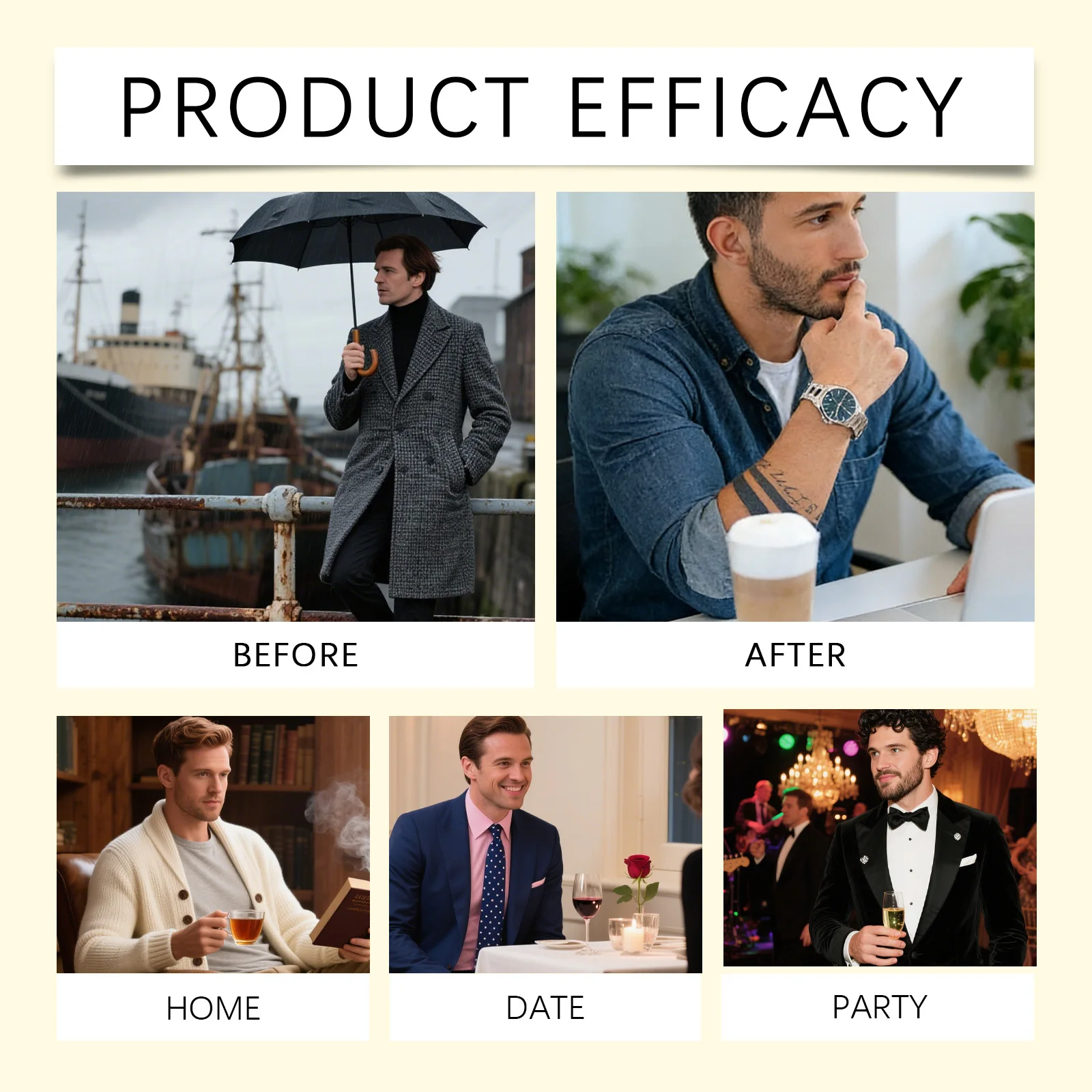 4In1 Pheromone Solid Cologne Woody Scent Set Lasting Natural Fragrance Release Charming Confidence Pocket Deodorant Solid Balm