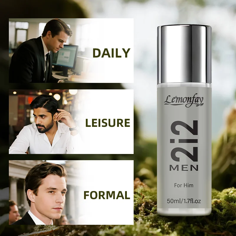 Lemonfay 2i2 Men Eau de Parfum - 50ml Natural Spray Long-Lasting Fragrance for Him, Daily Use Cologne