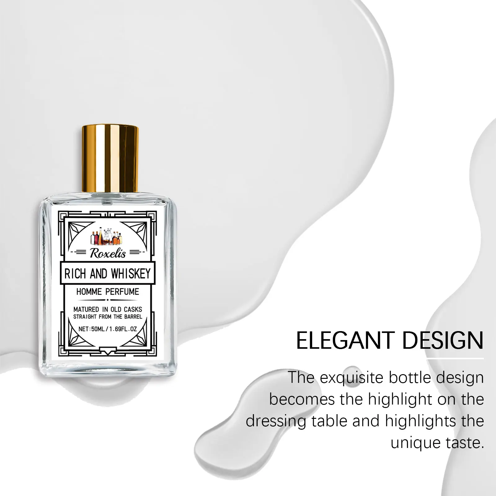 Roxelis 50ml Charm Whisky Men's perfume Gulong Fragrance Fragrance Elegant Fresh Charm Fragrance for Men perfume