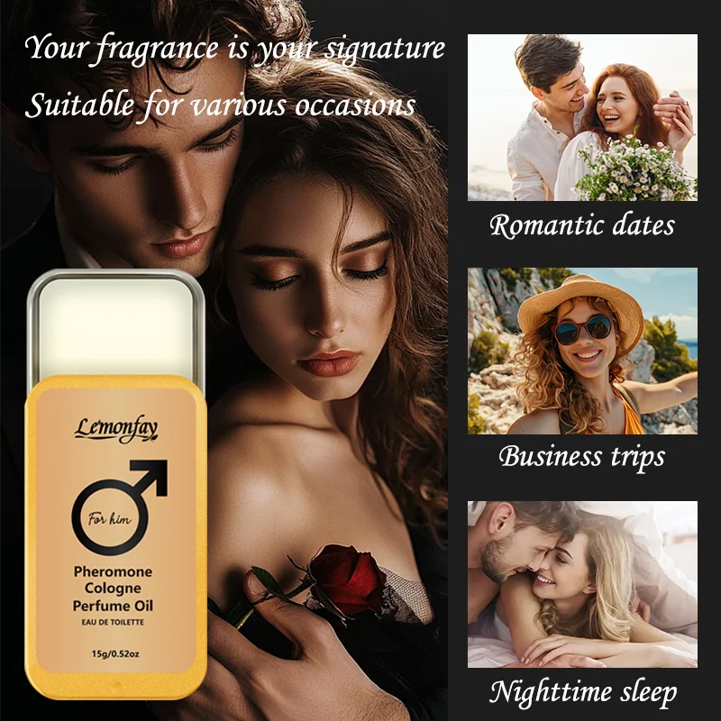 Lemonfay Men's Pheromone Mongolian Dragon Fragrance Balm, Long-lasting Scent, 15g/0.52oz, Suitable for Dates and Daily Use