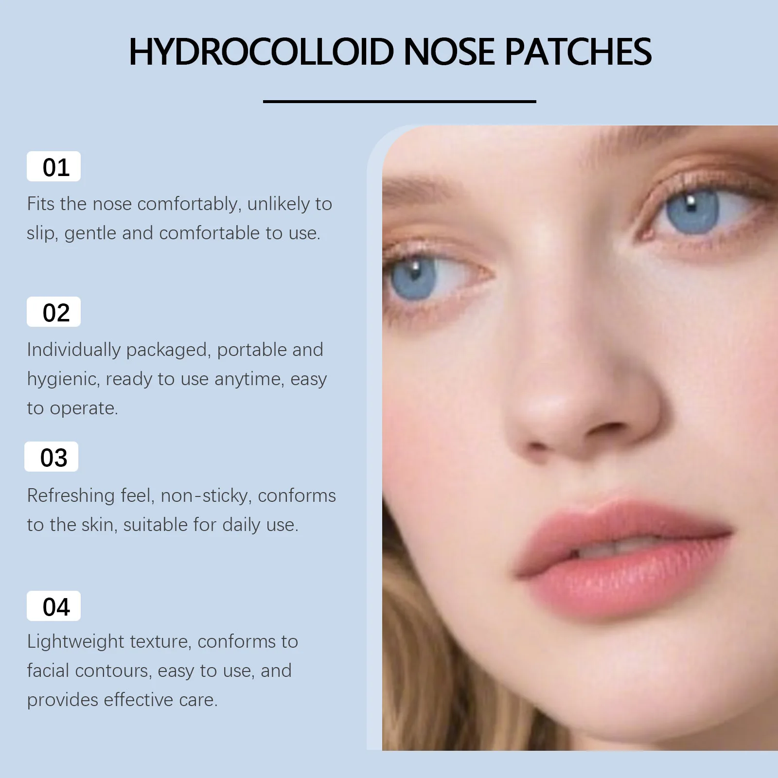 Nicotinamide Nose Patches Clean Excess Oil Unclog Pores Remove Blackheads Smooth Rough Skin Hyaluronic Acid Pore Cleansing Patch