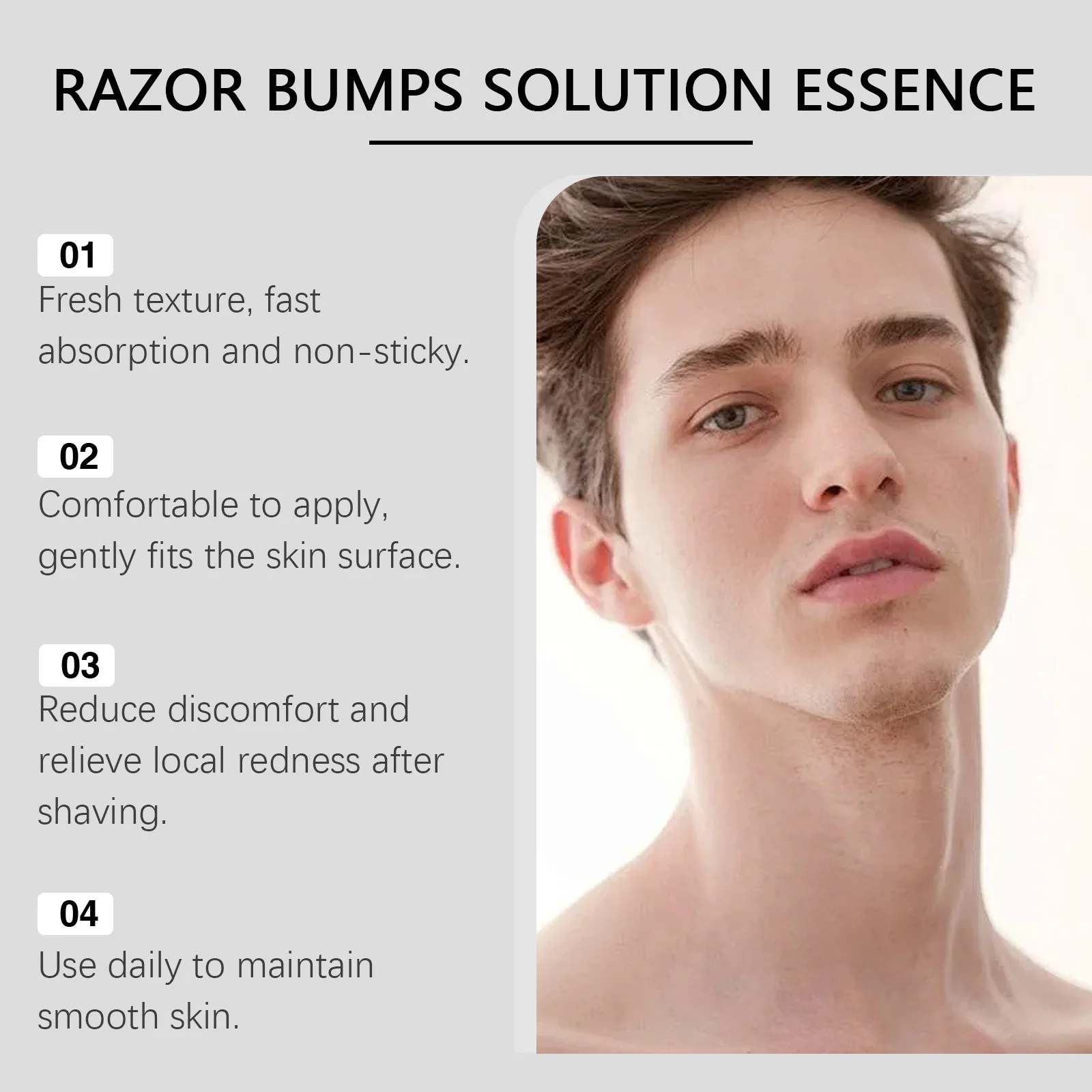 East Moon Men Aftershave Care Essence Reduce Damaged Moisturize Dry Soothing Pain Growth Inhibition Beard Remove Nourish Serums