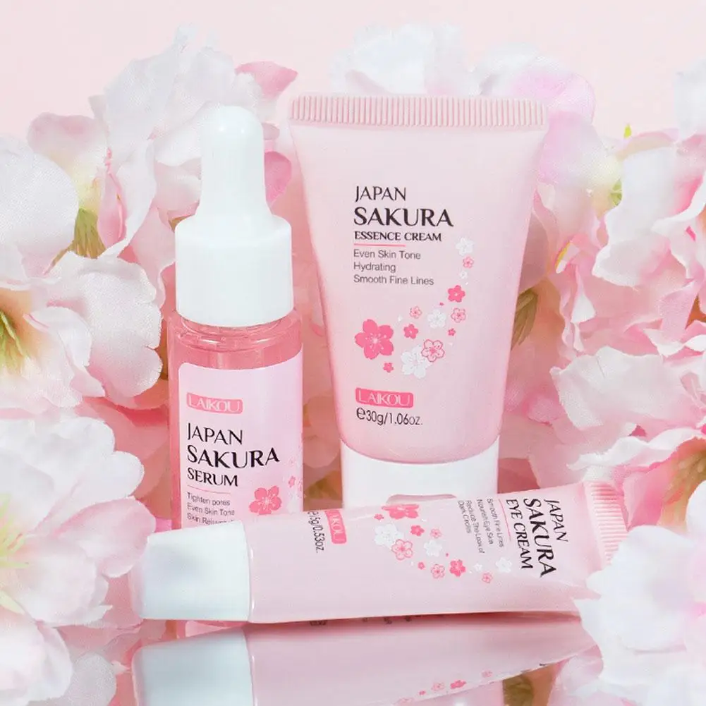 Sakura Skin Care Sets & Kits With Cleanser Serum Eye Cream essence Cream Beauty Products For Women Gift Sets Routine Travel Kit